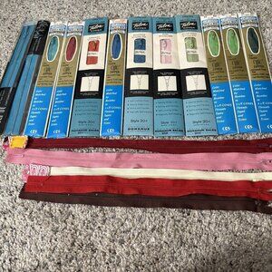 Talon J&P Coats zippers lot of 15 assorted colors